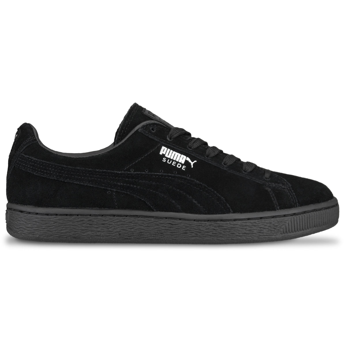 Black and silver puma suede deals