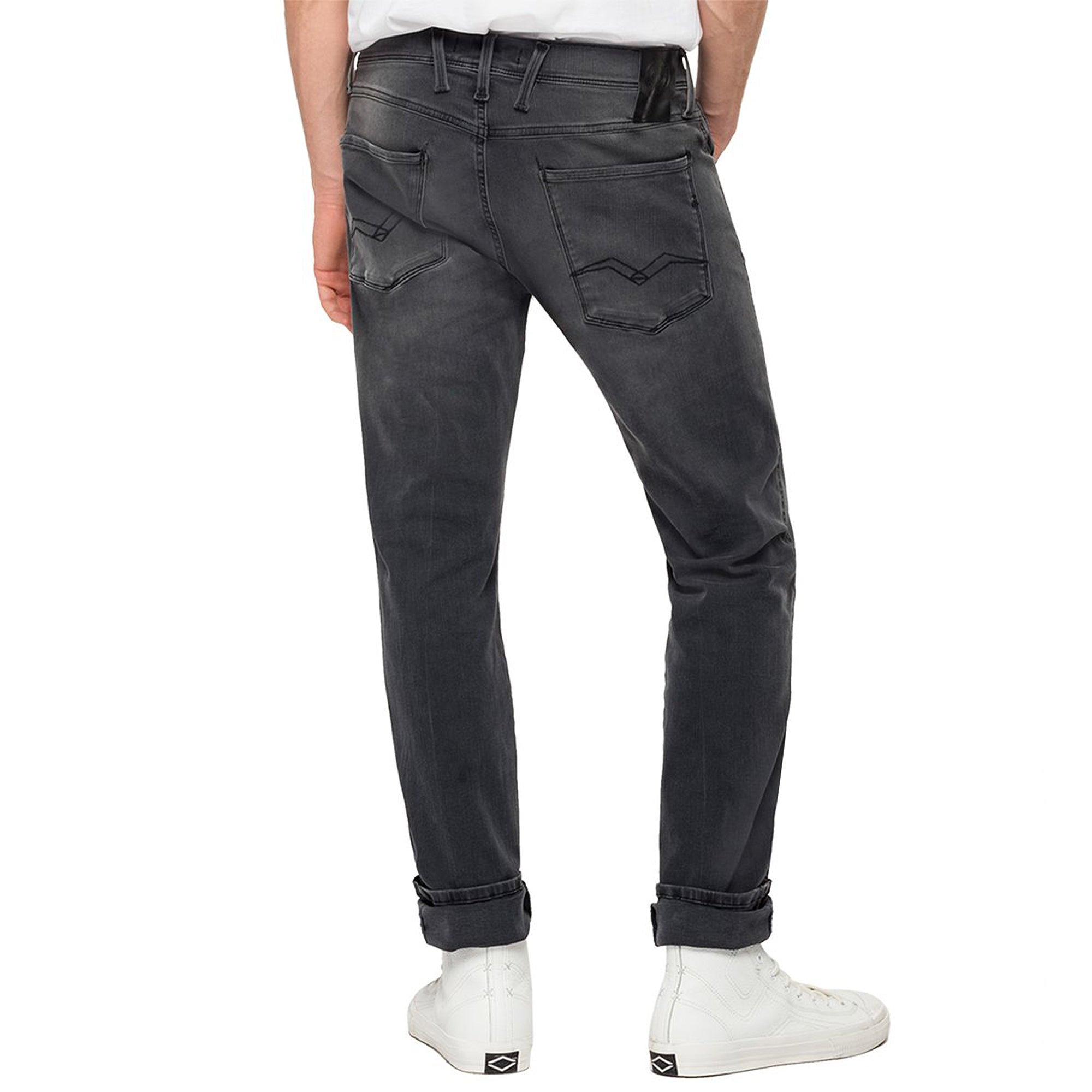Replay Hyperflex Re-Used Anbass Slim Fit Jeans - Dark Grey