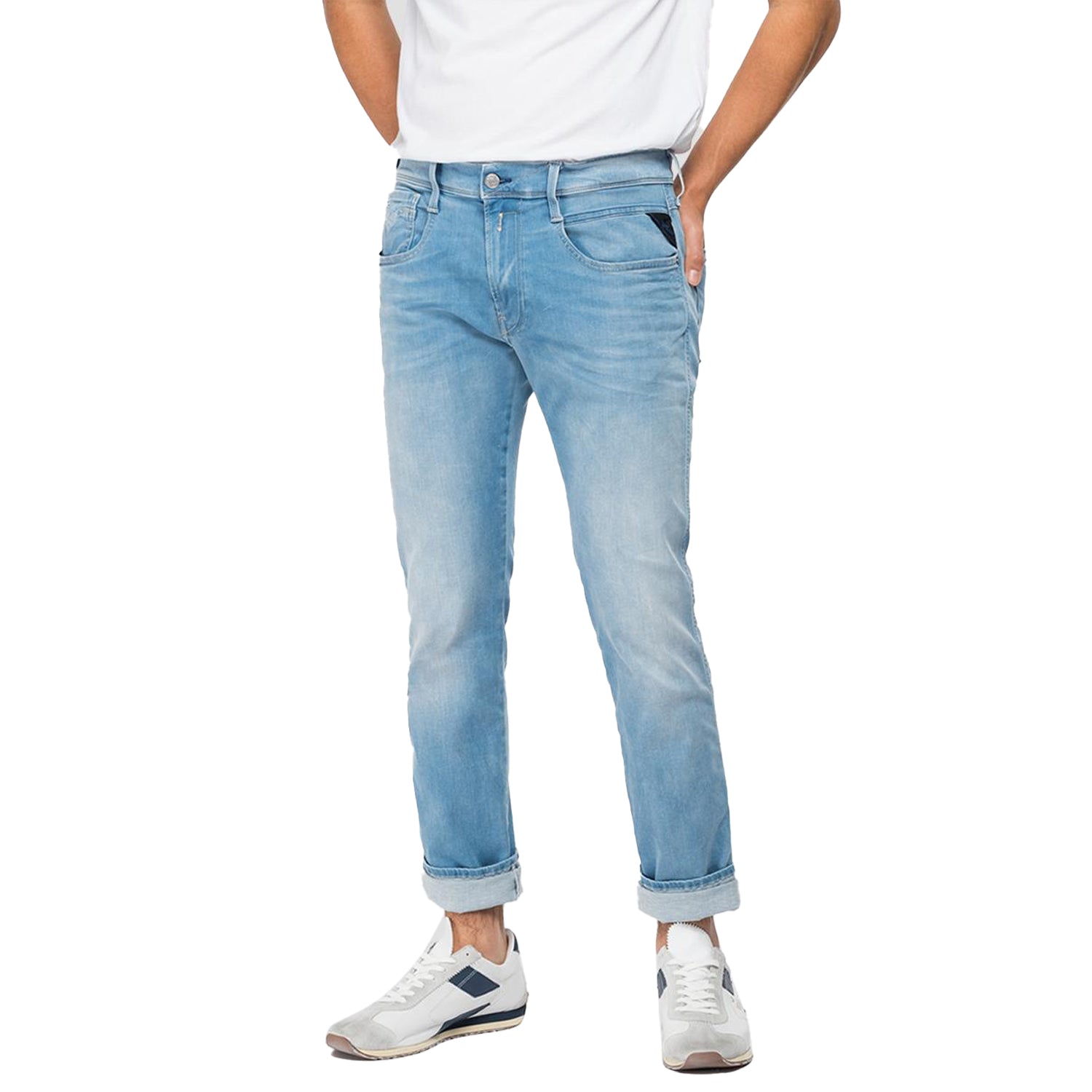 Replay Hyperflex Re-Used XLite Anbass Slim Fit Jeans - Light Blue