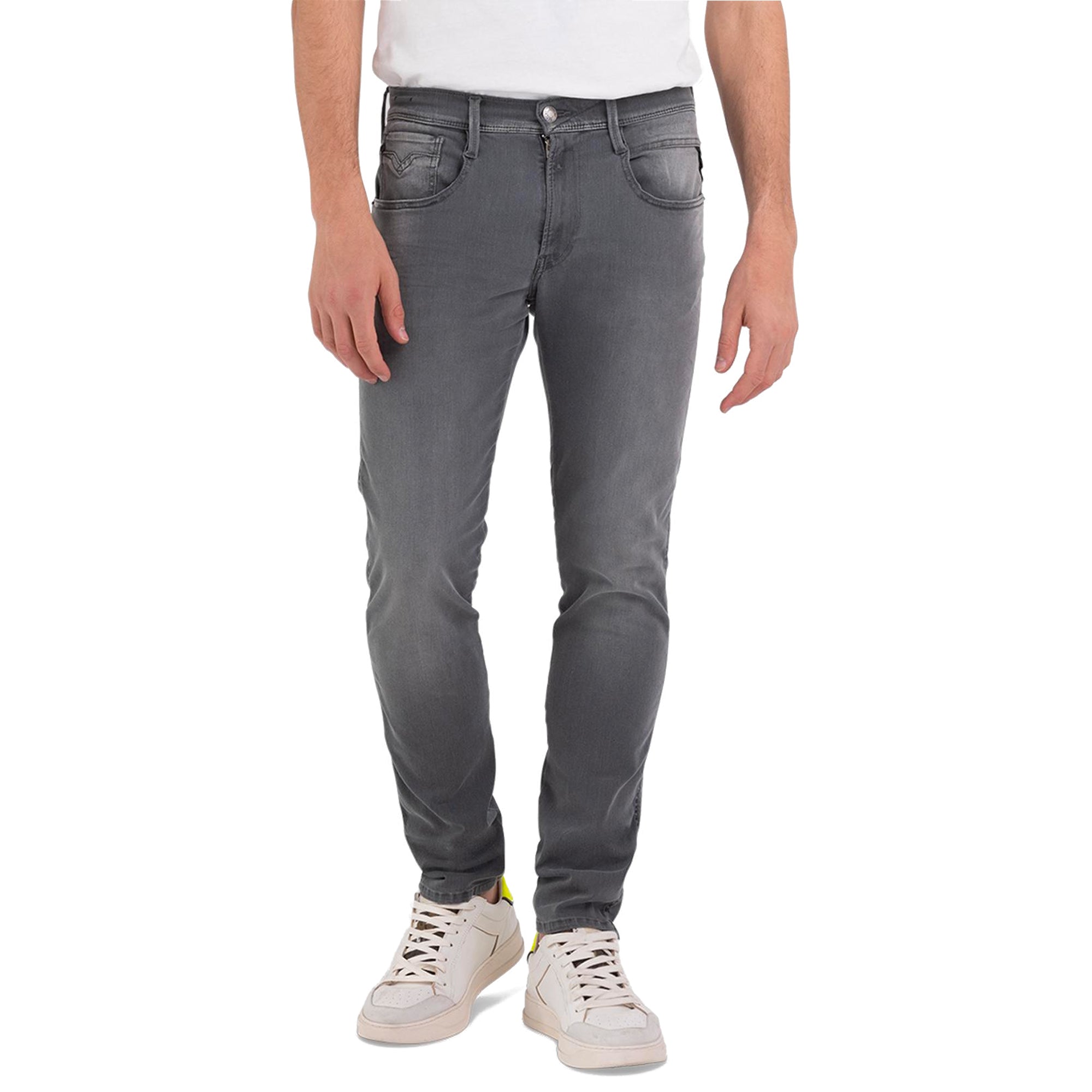 Replay Hyperflex Recycled 360 Anbass Slim Tapered Jeans - Mid Grey