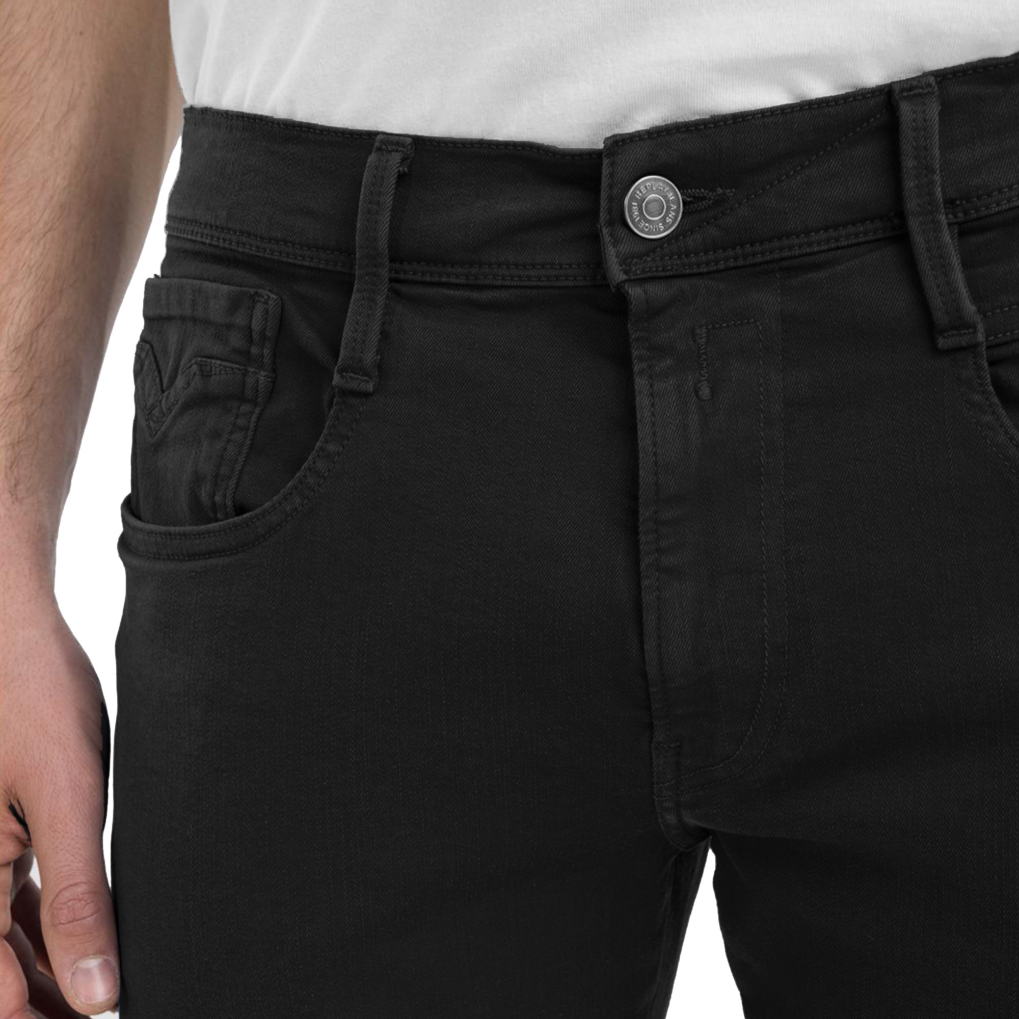 Replay Hyperflex X-Lite Anbass Colour Edition Slim Fit Jeans - Black