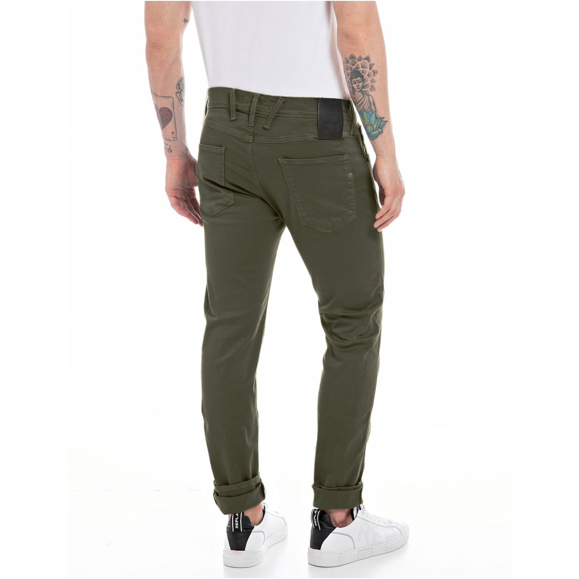 Replay Hyperflex X-Lite Anbass Colour Edition Slim Fit Jeans - Sage Green