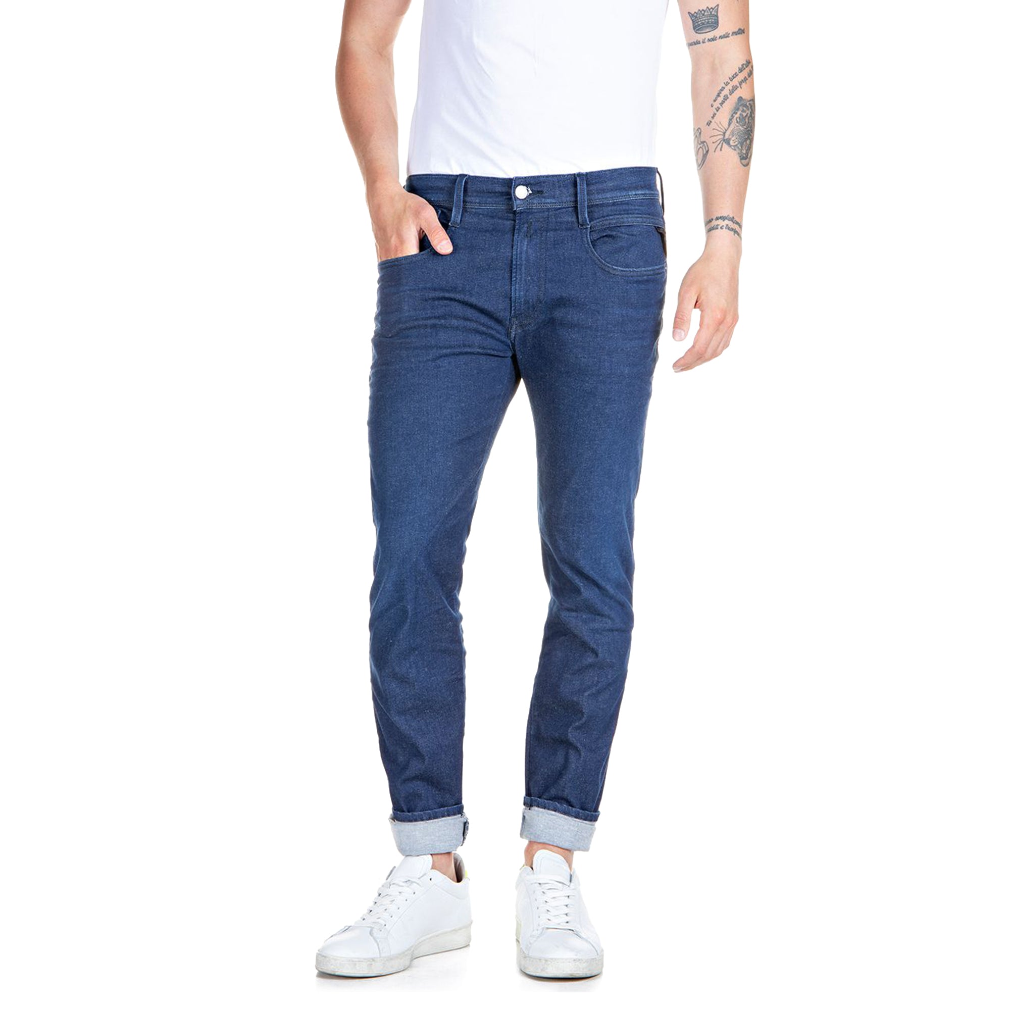 Replay Hyperflex X-Lite Anbass Slim Fit Jeans - Ocean Blue Dry