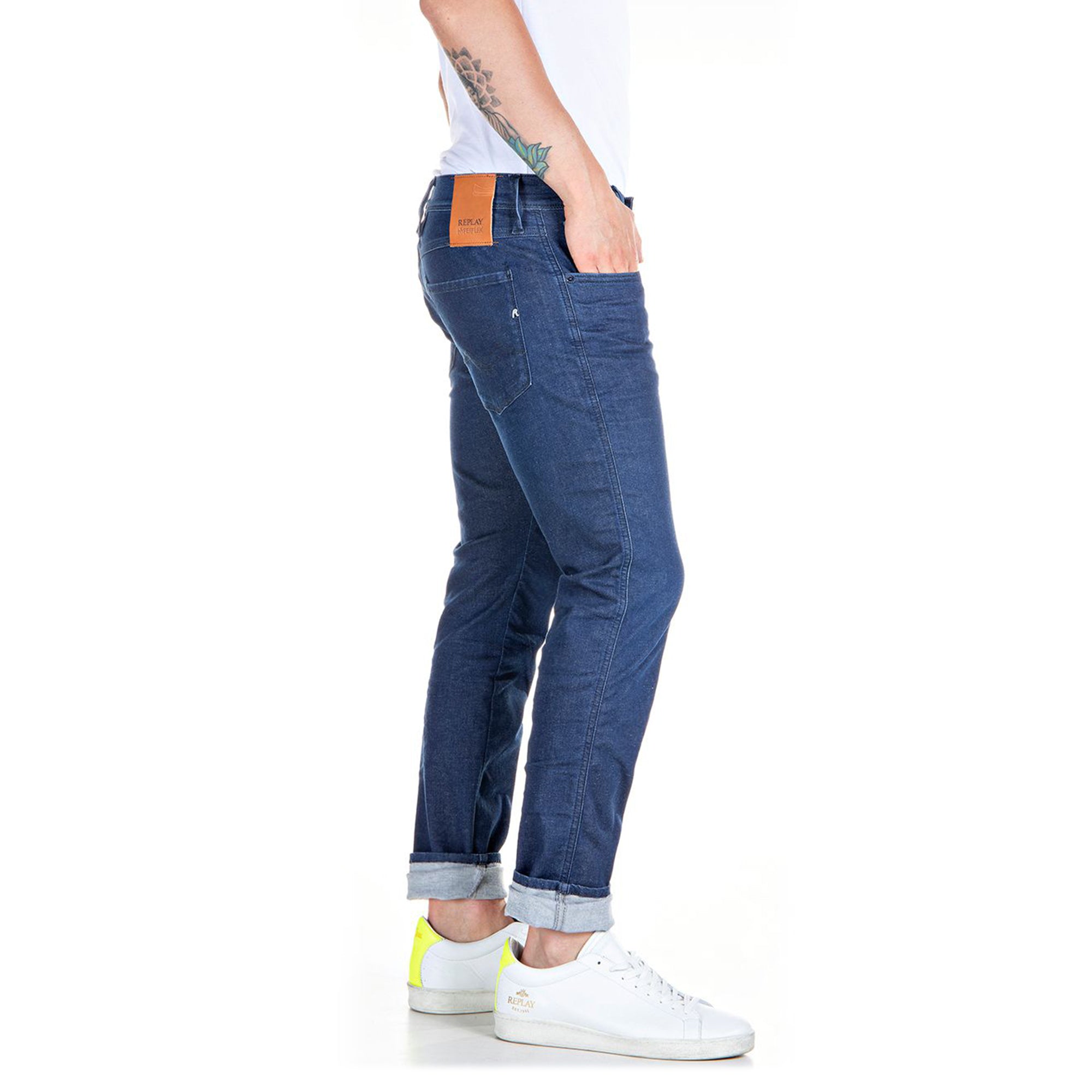 Replay Hyperflex X-Lite Anbass Slim Fit Jeans - Ocean Blue Dry