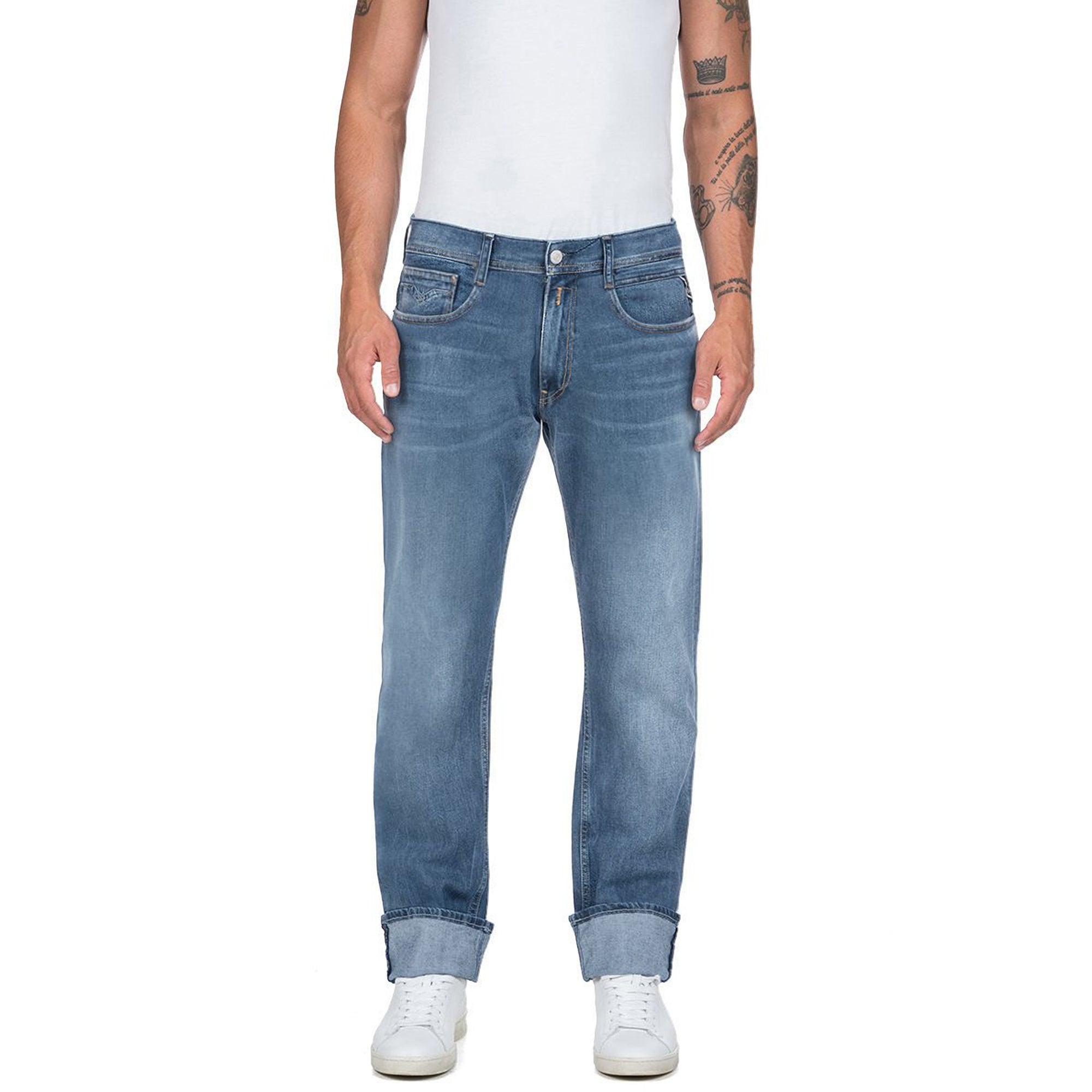 Replay Rocco Regular Fit Jeans - Mid Blue