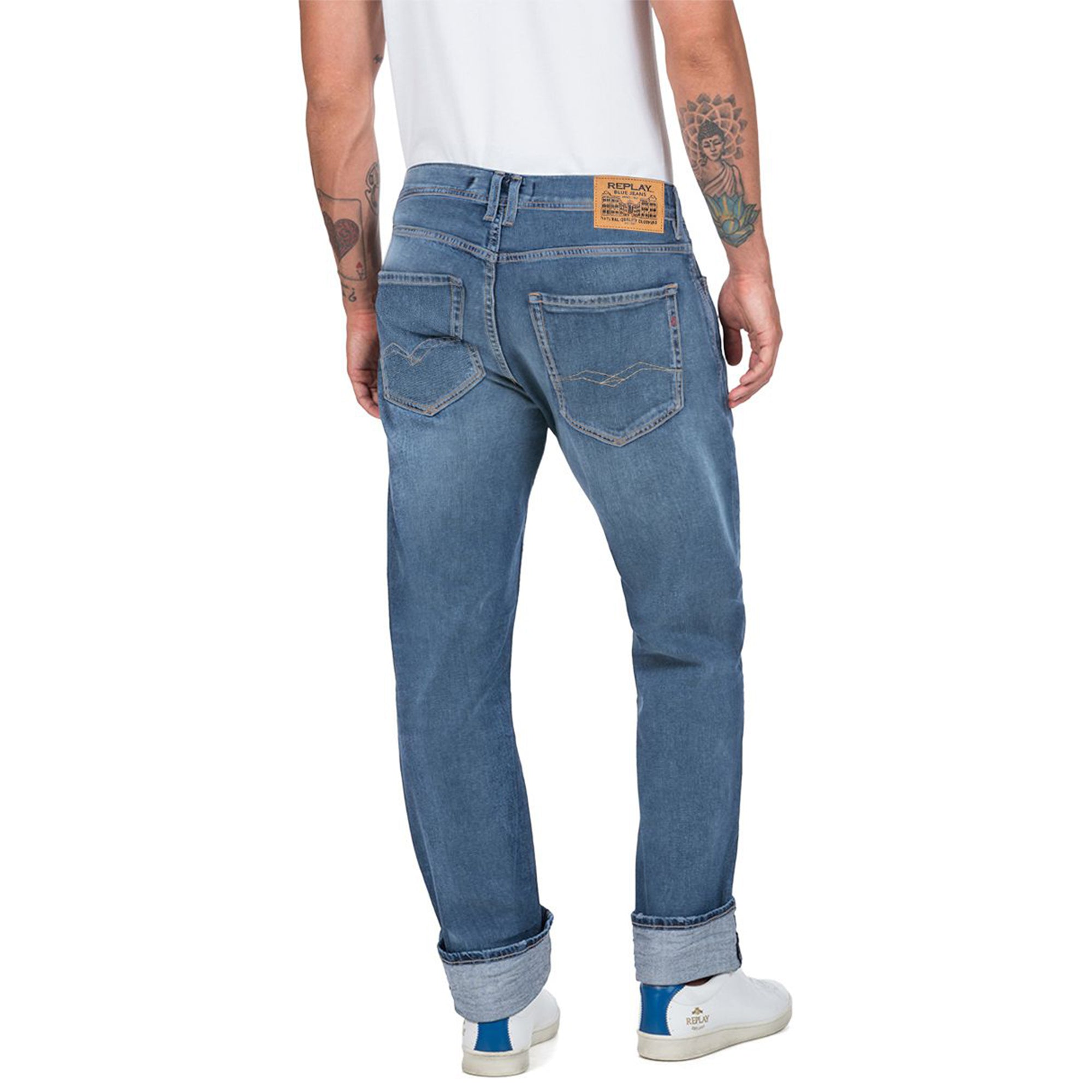 Replay Rocco Regular Fit Jeans - Mid Blue