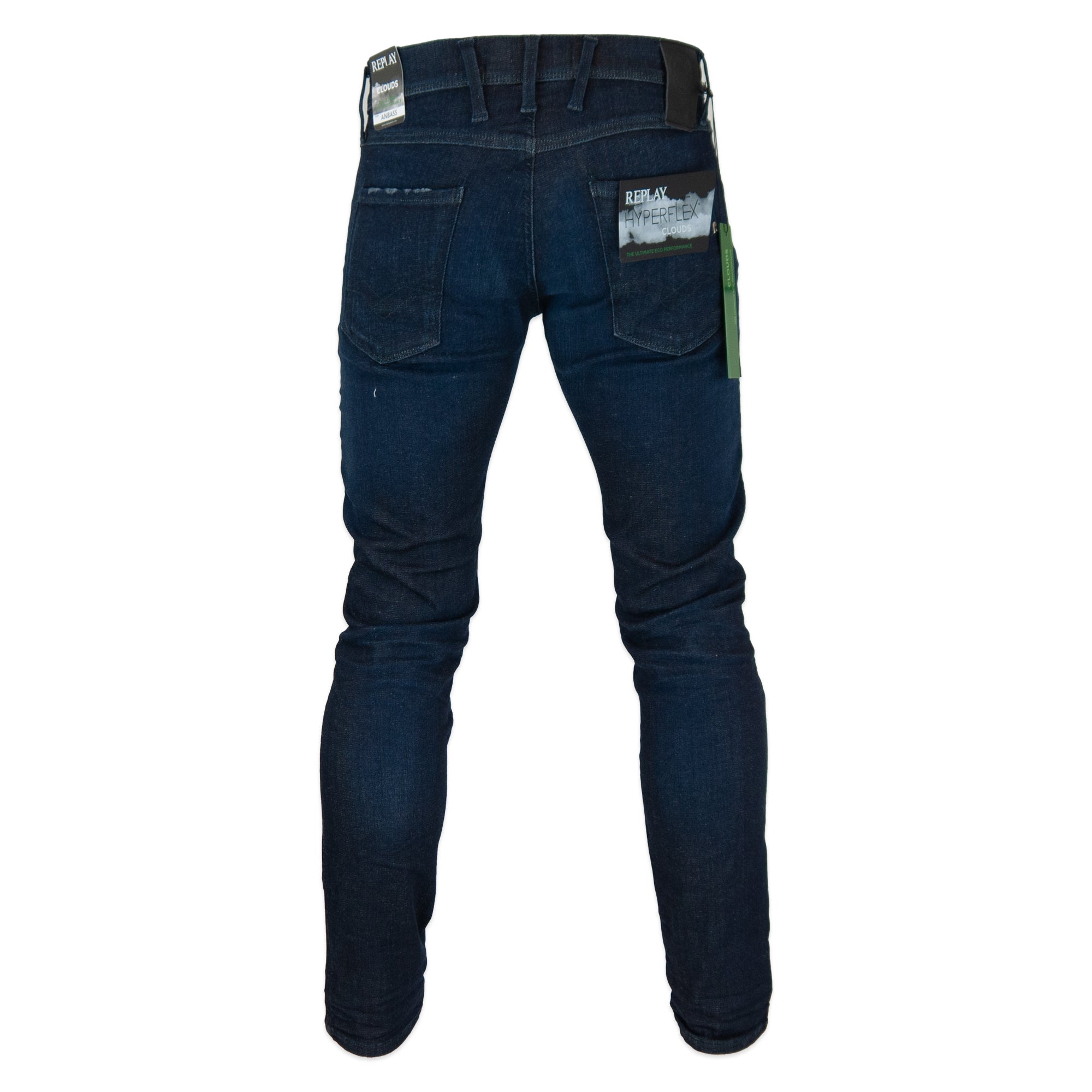 Replay Hyperflex Anbass CLOUDS Edition Slim Fit Jeans - Rinse Dark Blue