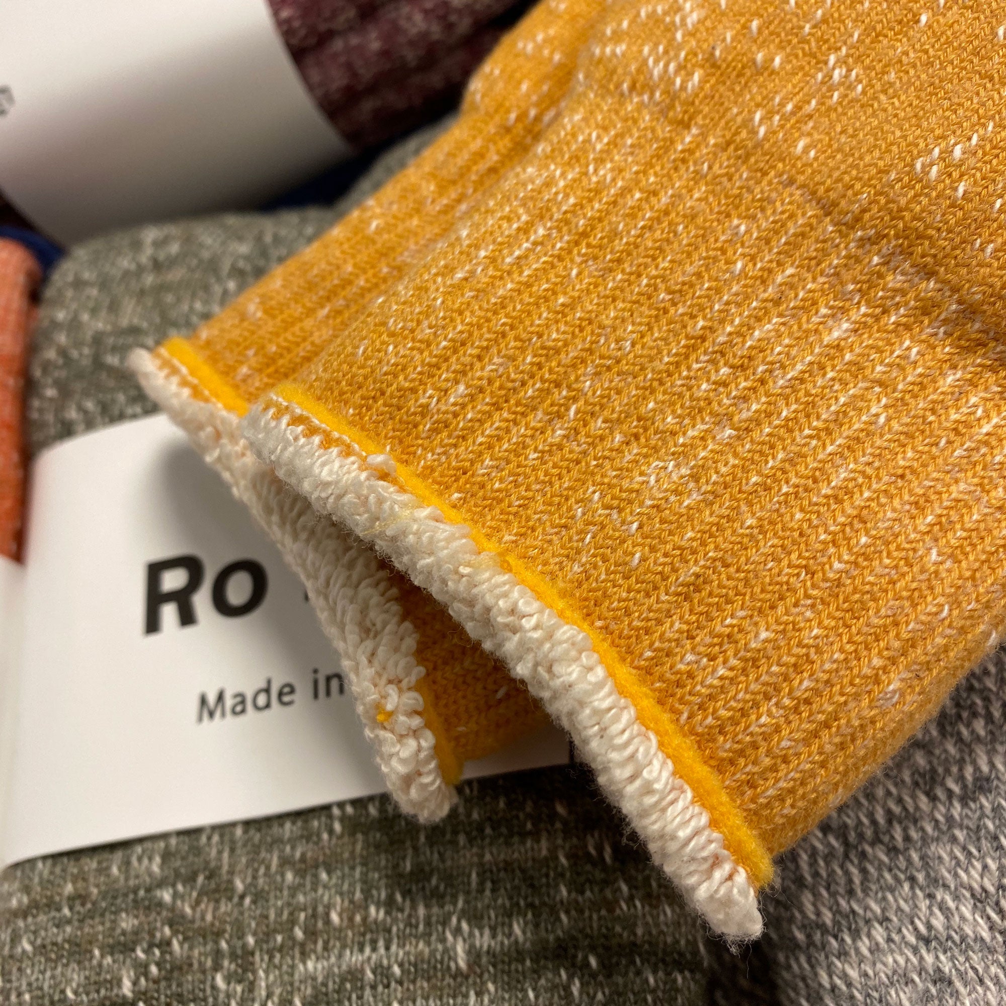 RoToTo Double Face Merino Wool Socks - Yellow