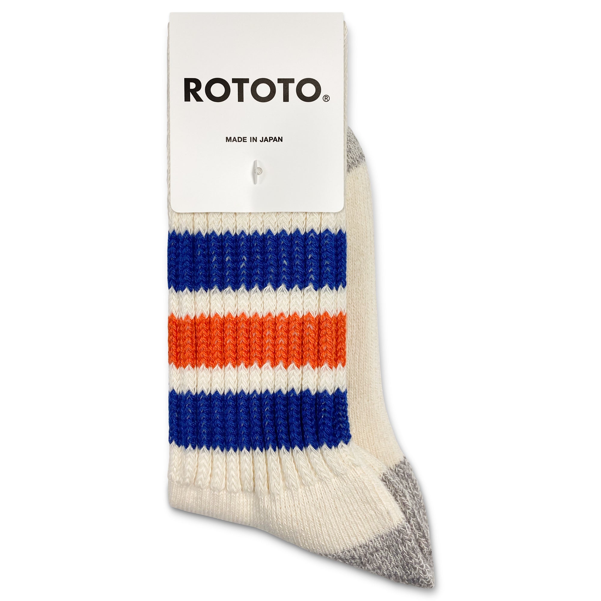 RoToTo Ribbed Old School Socks - Blue/Orange