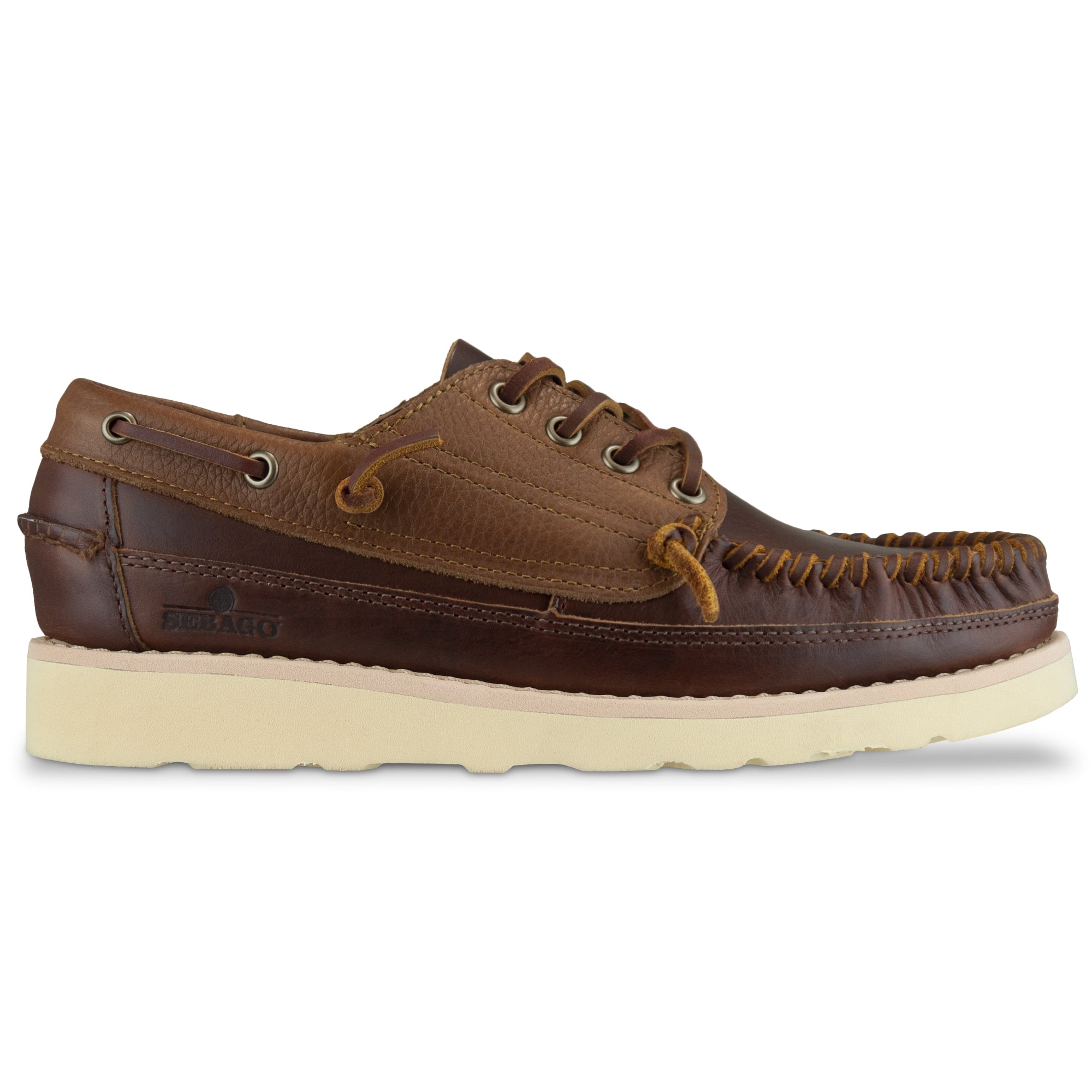 Sebago Campsides Seneca Leather Moccasin Shoes - Brown Cinnamon