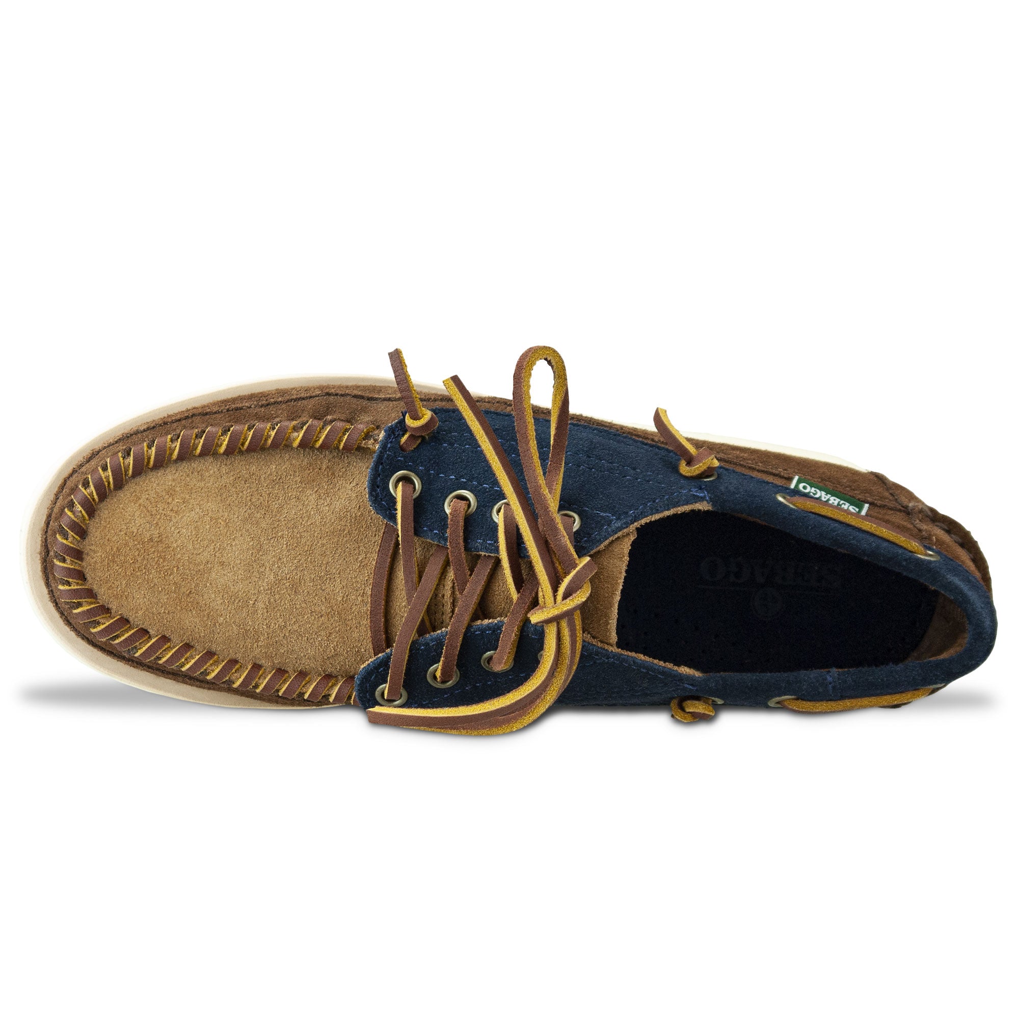 Sebago Campsides Cayuga Shoes - Blue/Navy/Cognac