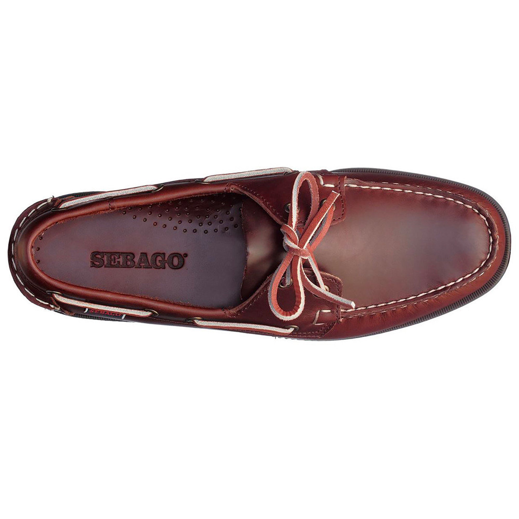 Sebago Docksides Portland Waxed Leather Boat Shoes - Brown Gum