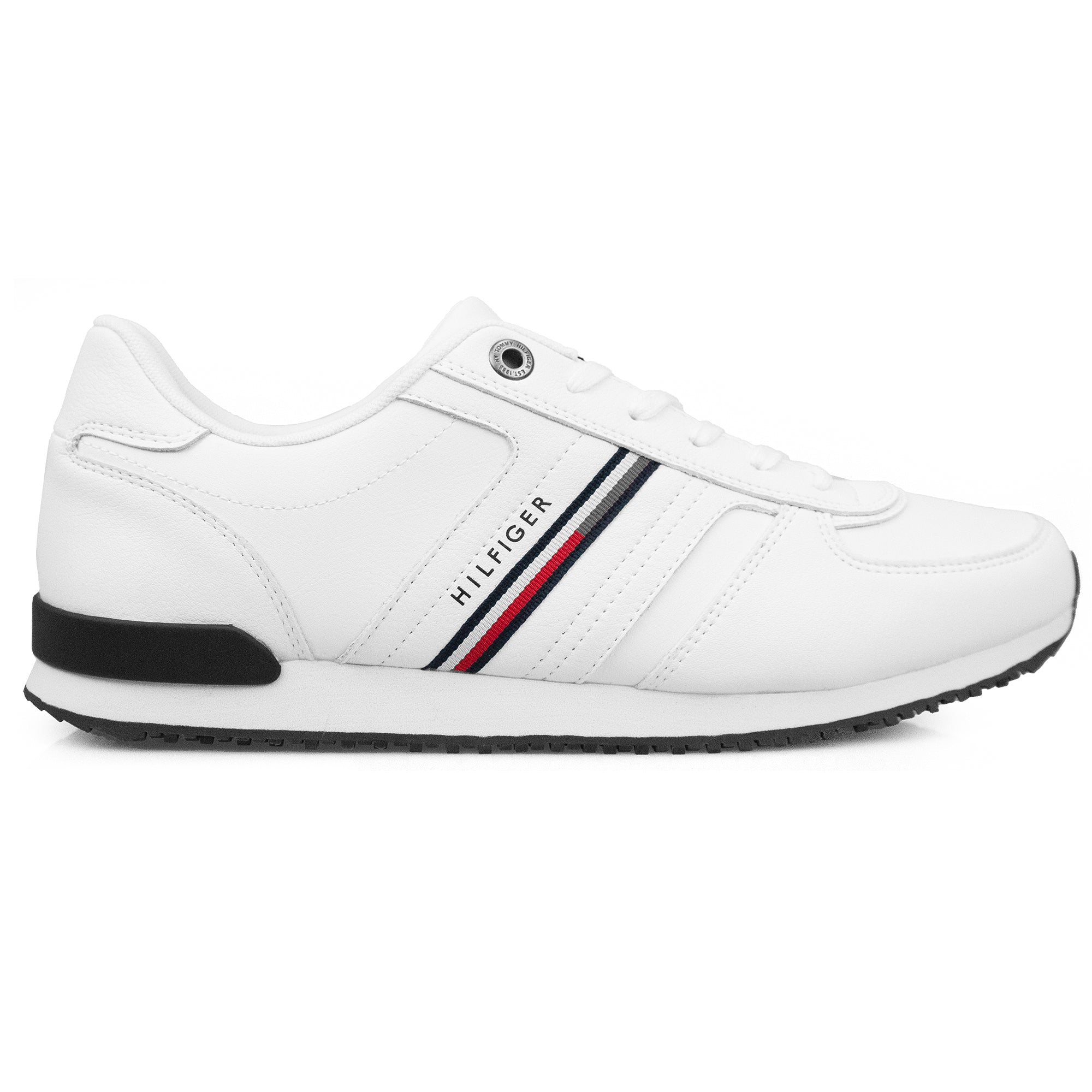 Tommy Hilfiger Iconic Leather Runner Stripes Trainers - White