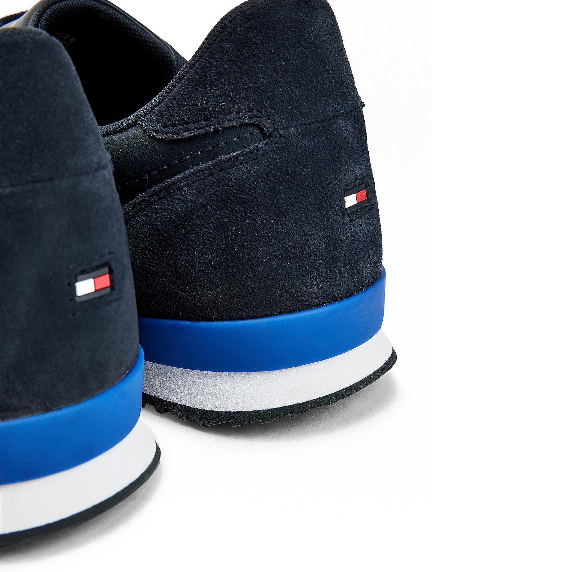 Tommy Hilfiger Iconic Runner Leather Suede Mix Trainer - Desert Sky