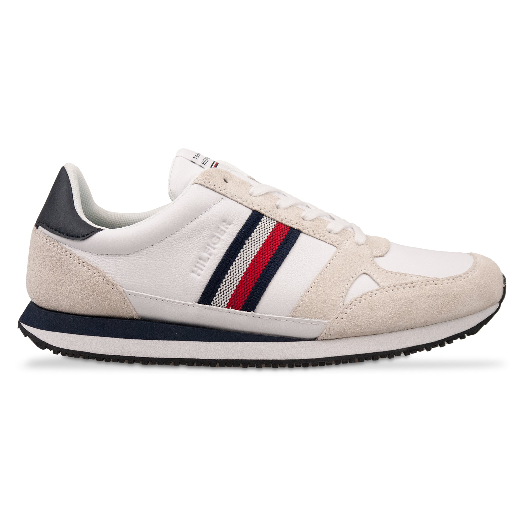 Tommy Hilfiger Leather Stripe Trainers - White