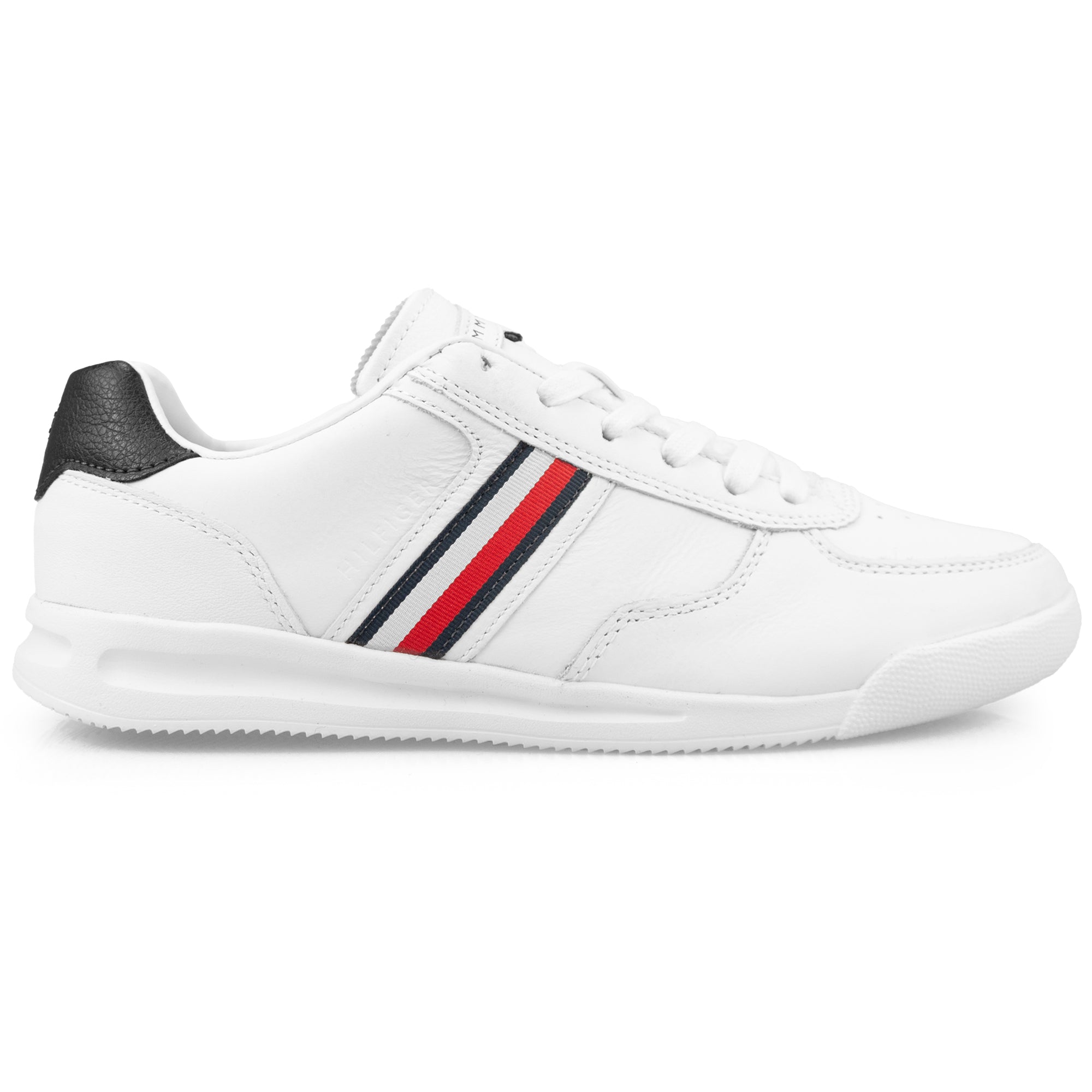 Tommy Hilfiger Lightweight Leather Flag Trainers - White