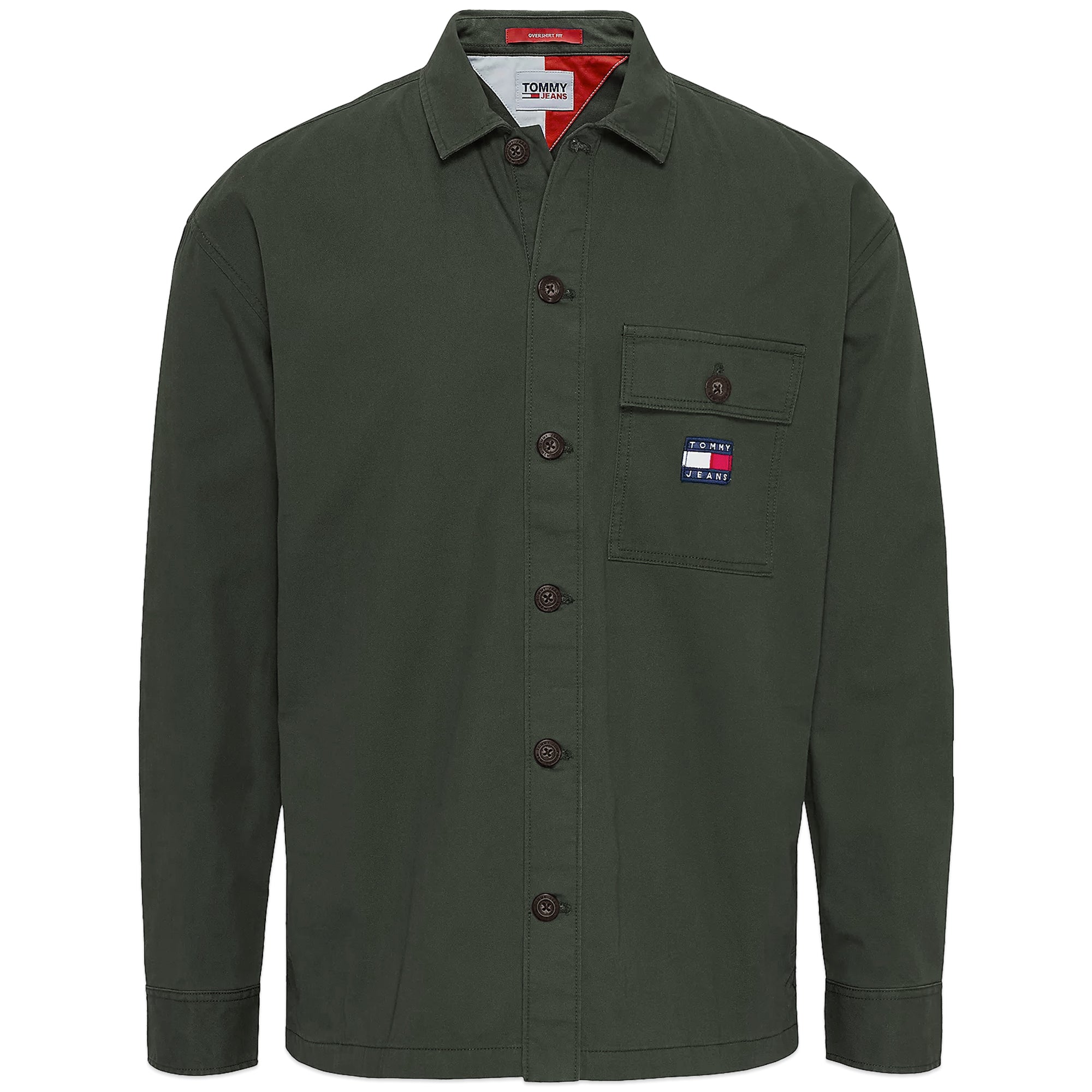 Tommy Jeans Solid Transitional Cotton Overshirt - Avalon Green