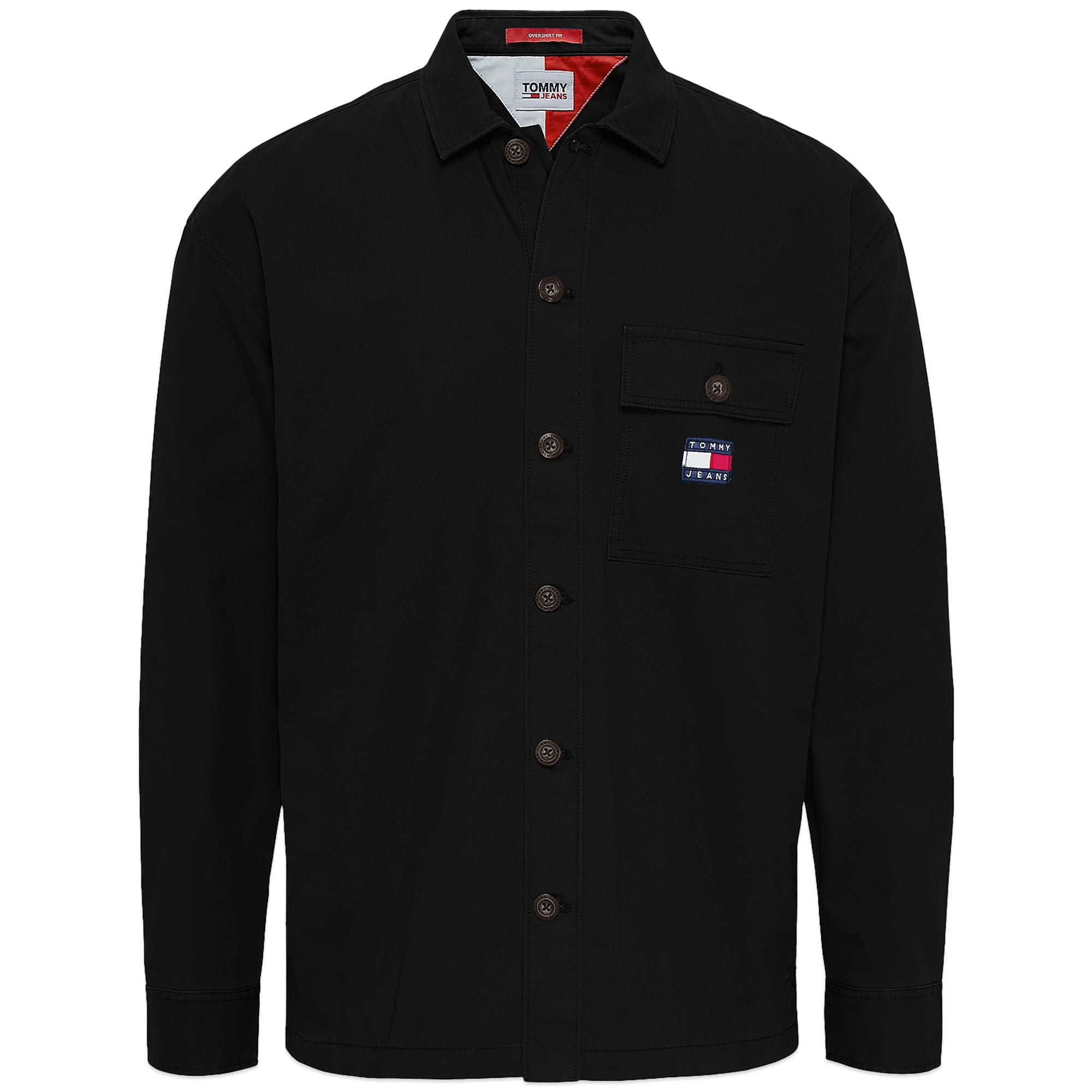 Tommy Jeans Solid Transitional Cotton Overshirt - Black