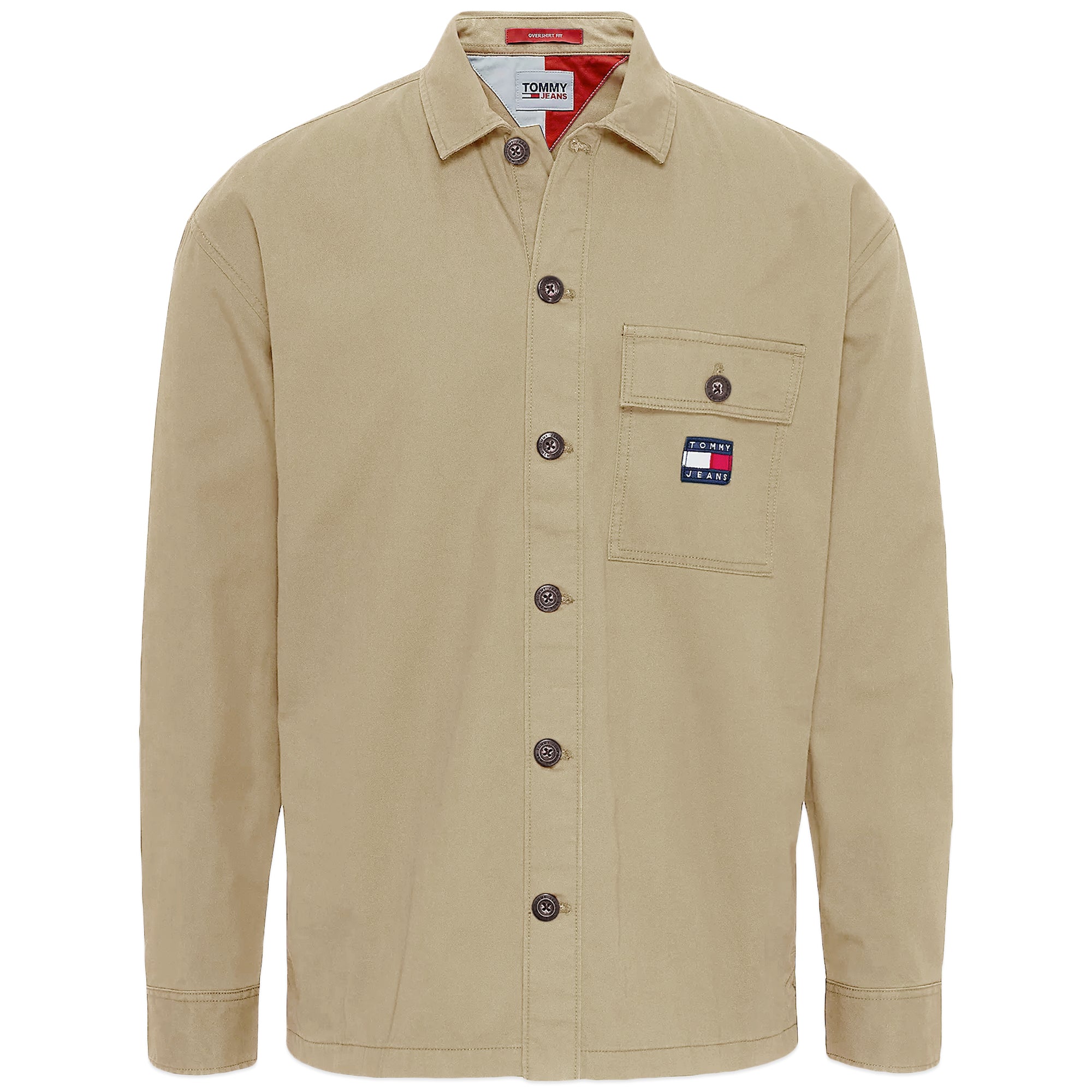 Tommy Jeans Solid Transitional Cotton Overshirt - Trench