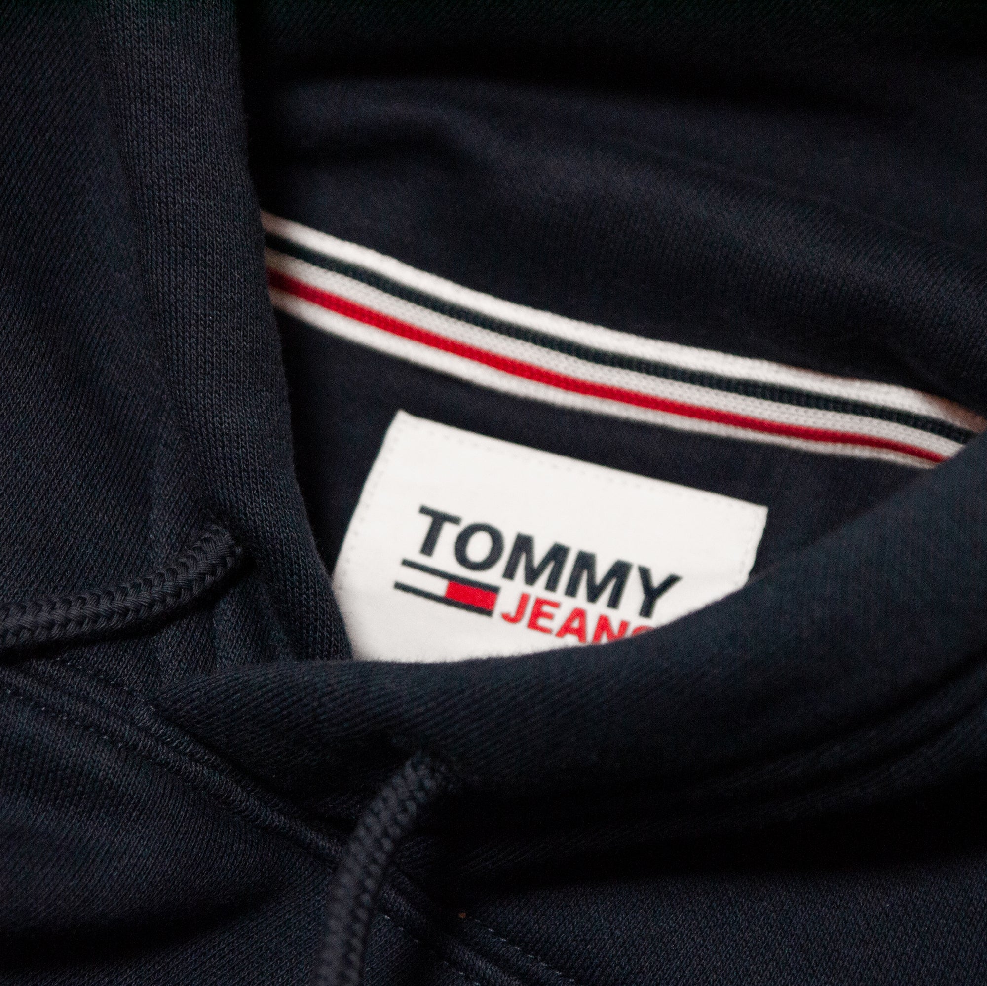 Tommy Jeans Fleece Overhead Flag Hoodie - Twilight Navy
