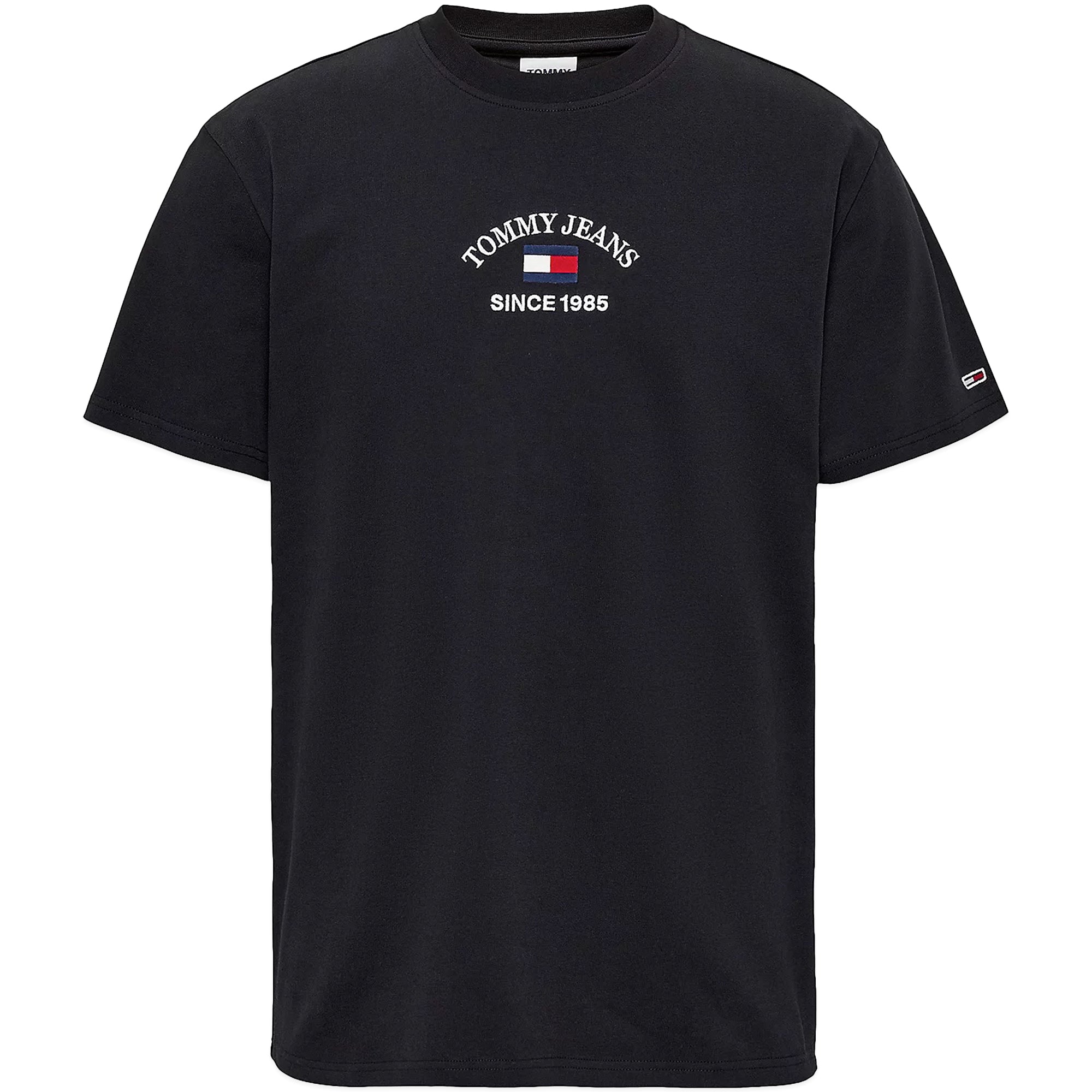 Tommy Jeans Timeless Flocked Flag T-Shirt - Black