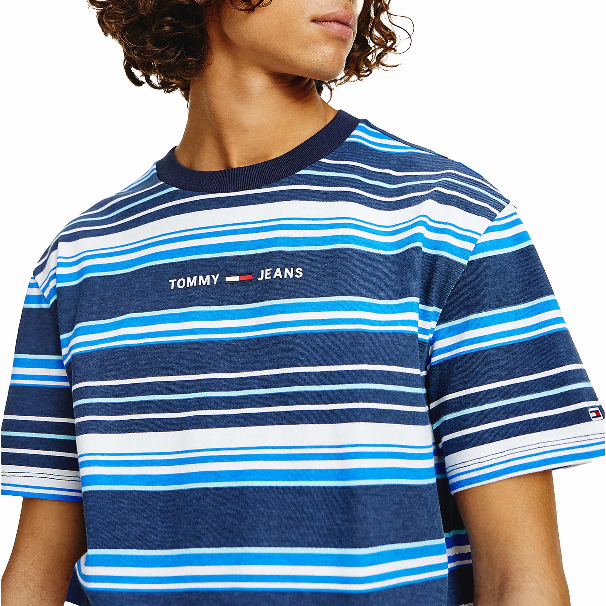 Tommy Multistripe Layout T-Shirt - Twilight Navy