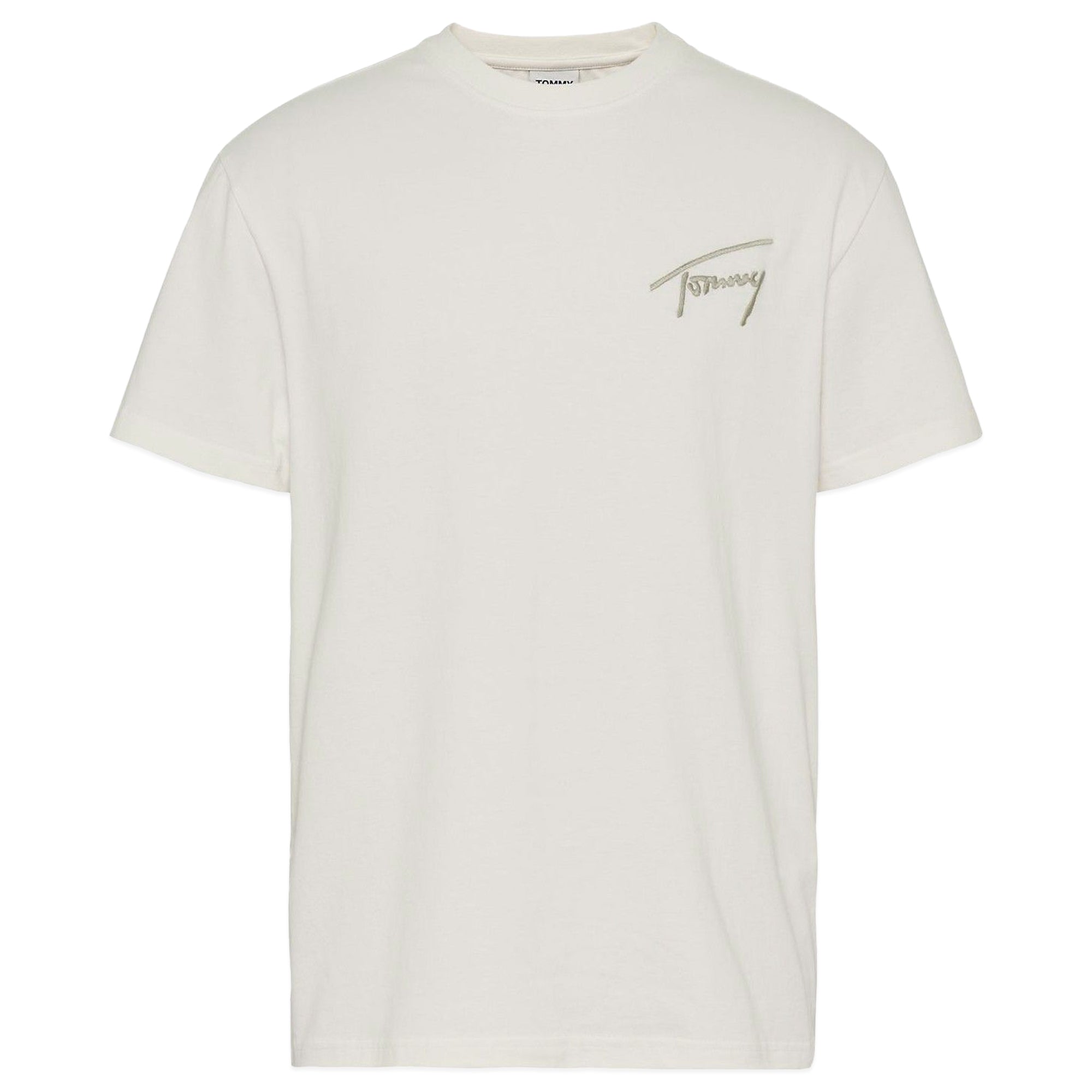 Tommy Signature Embroidery T-Shirt - Ancient White