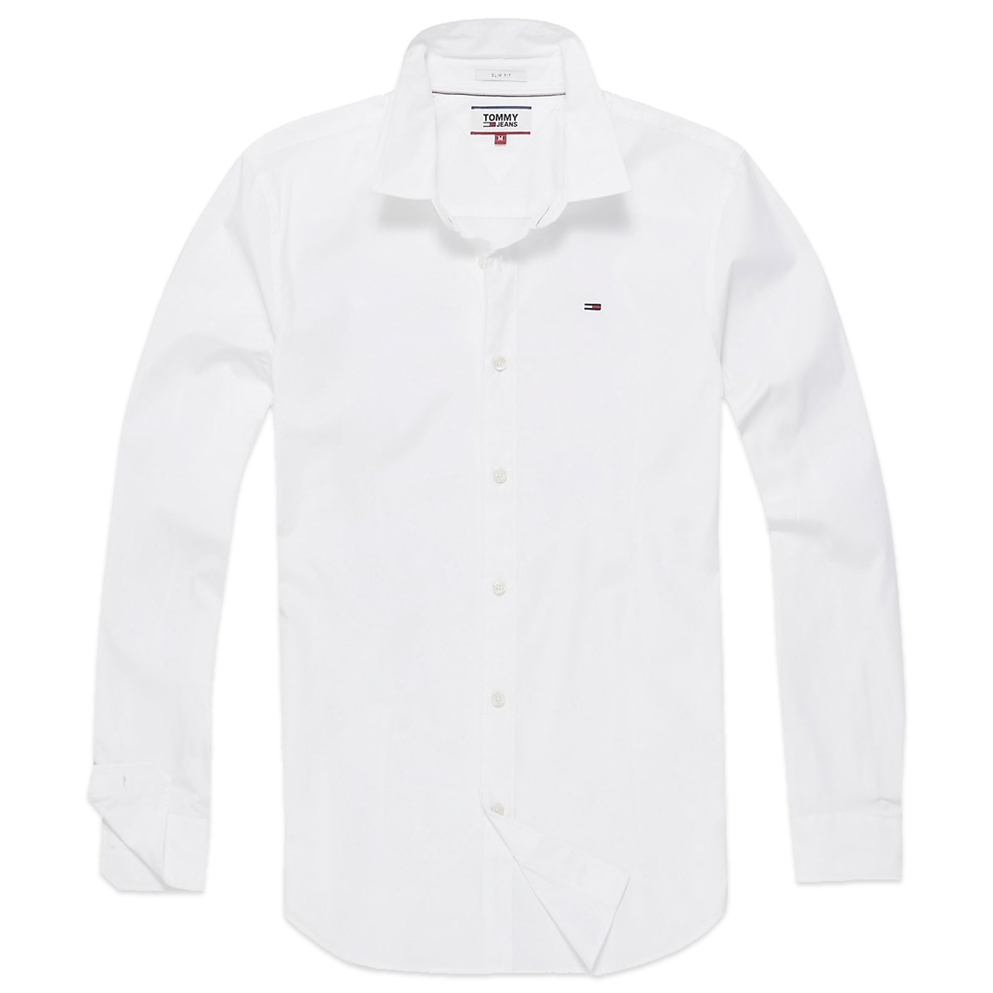 Tommy Hilfiger Original Flag Stretch Long Sleeve Shirt - White