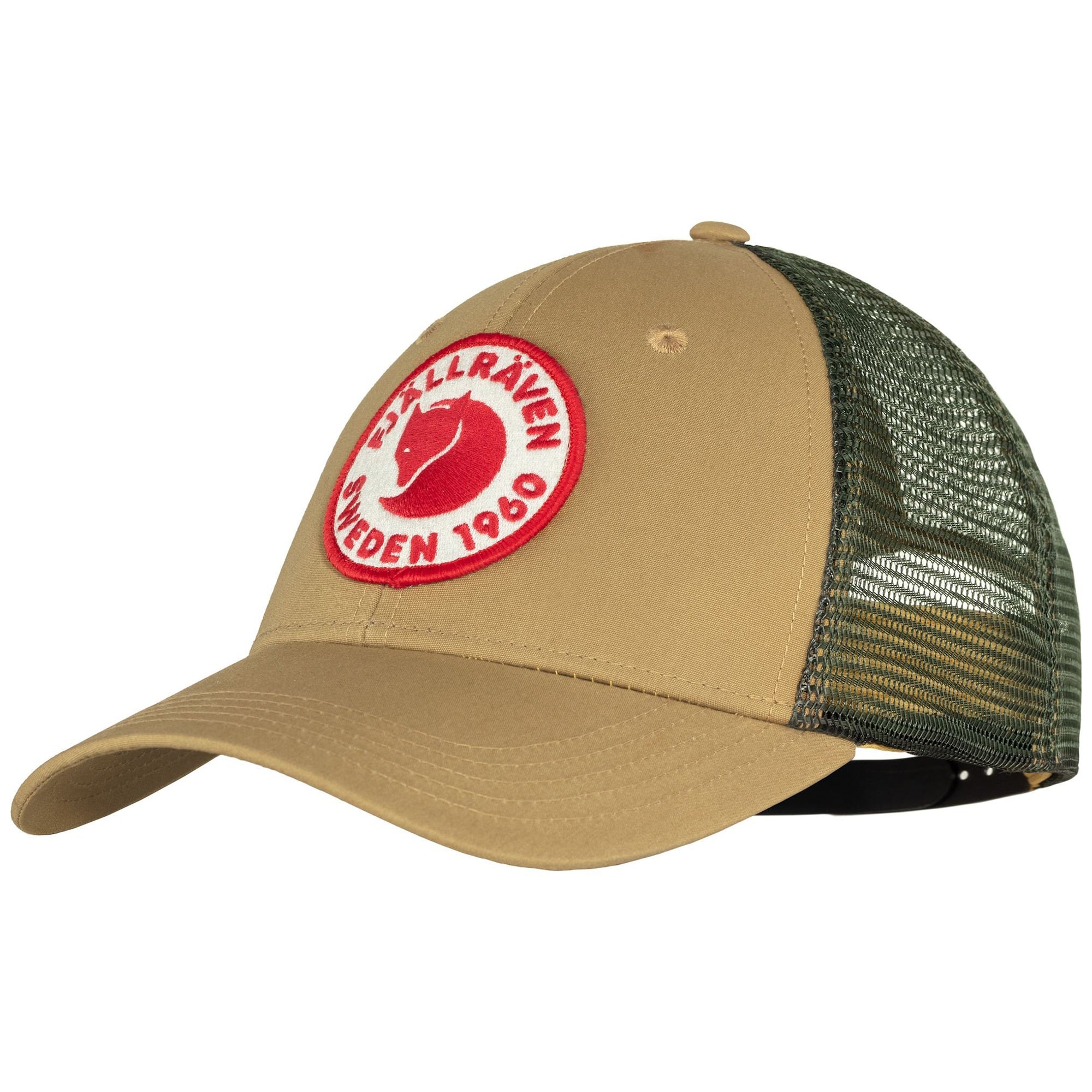 Front view of 1960 Logo Langtradarkeps cap for Men in Buckwheat