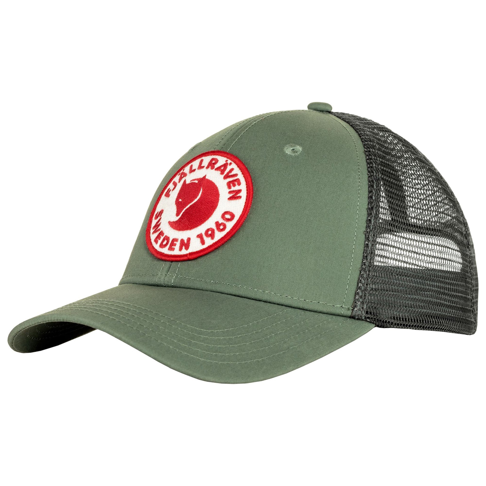 Front view of 1960 Logo Langtradarkeps cap for Men in Patina Green
