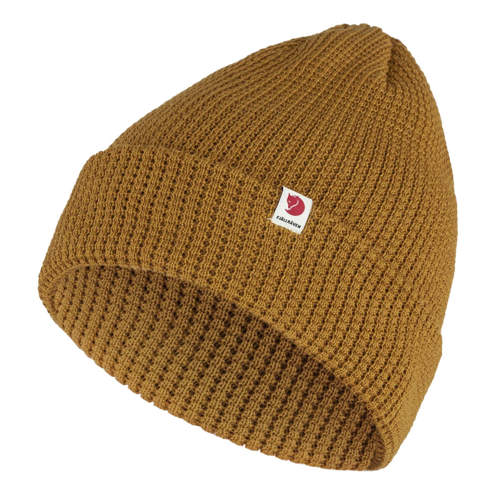 Side view of Fjallraven Tab Beanie for Men in Acorn
