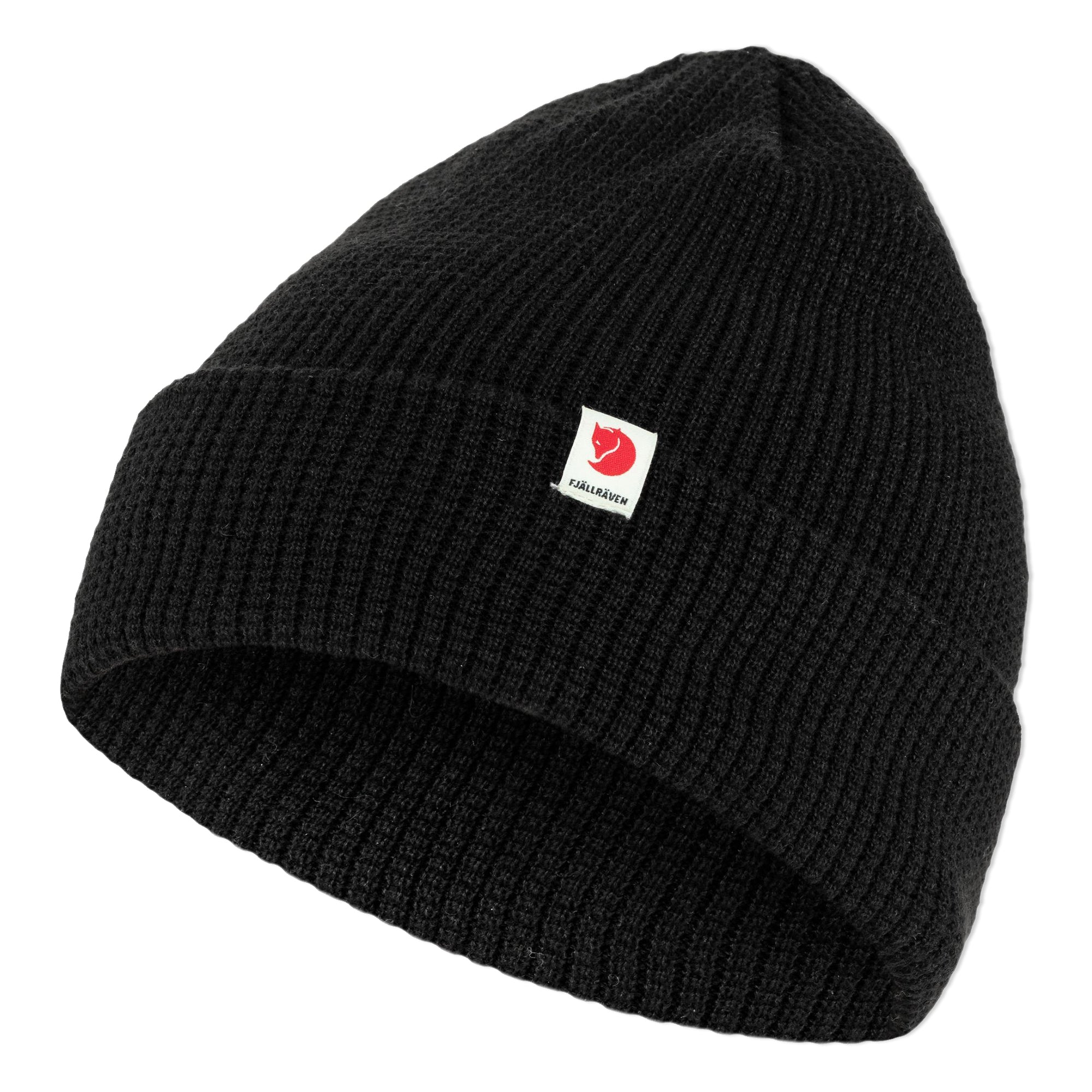 Side view of Fjallraven Tab Beanie for Men in Black
