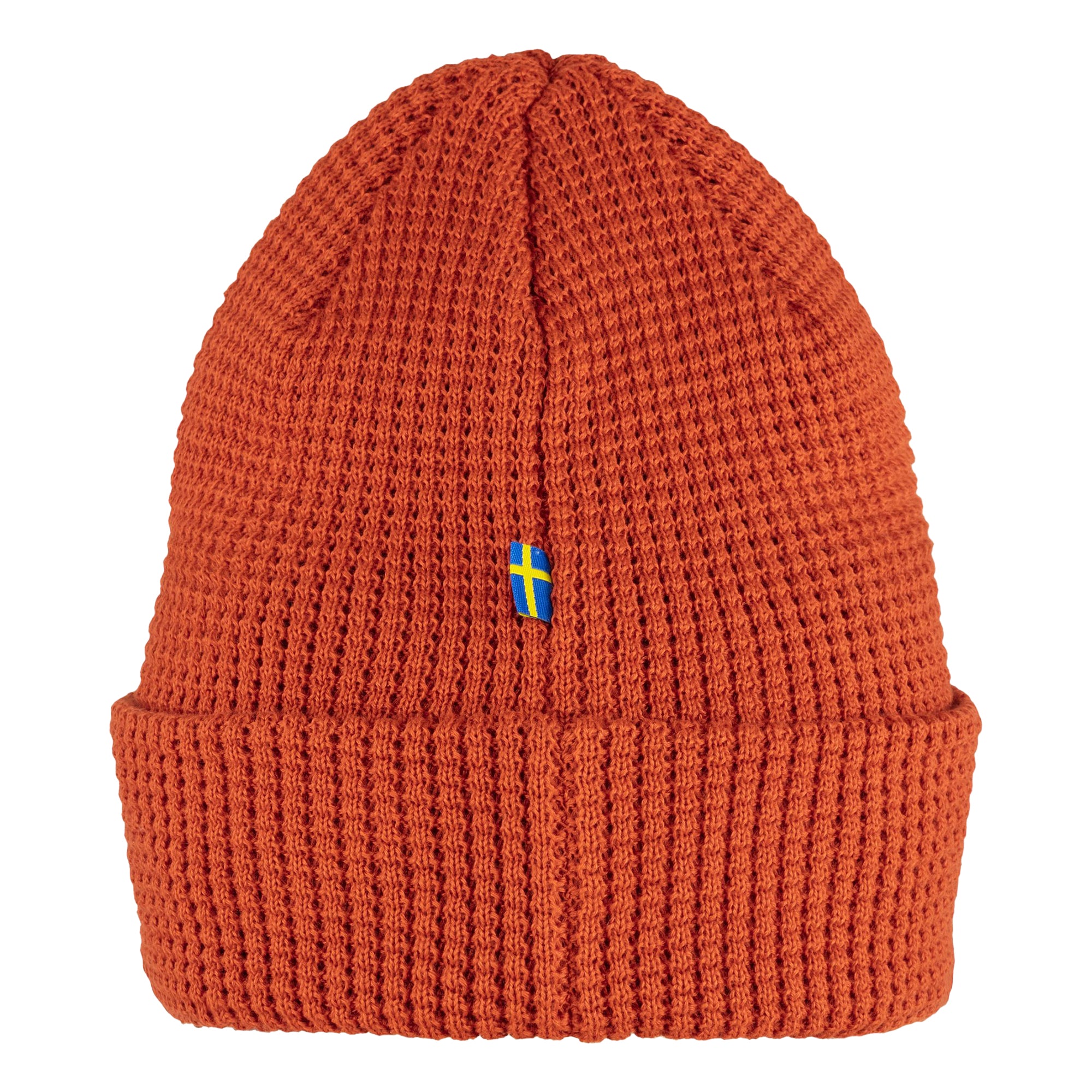 Rear view of Fjallraven Tab Beanie for Men in Cabin Red