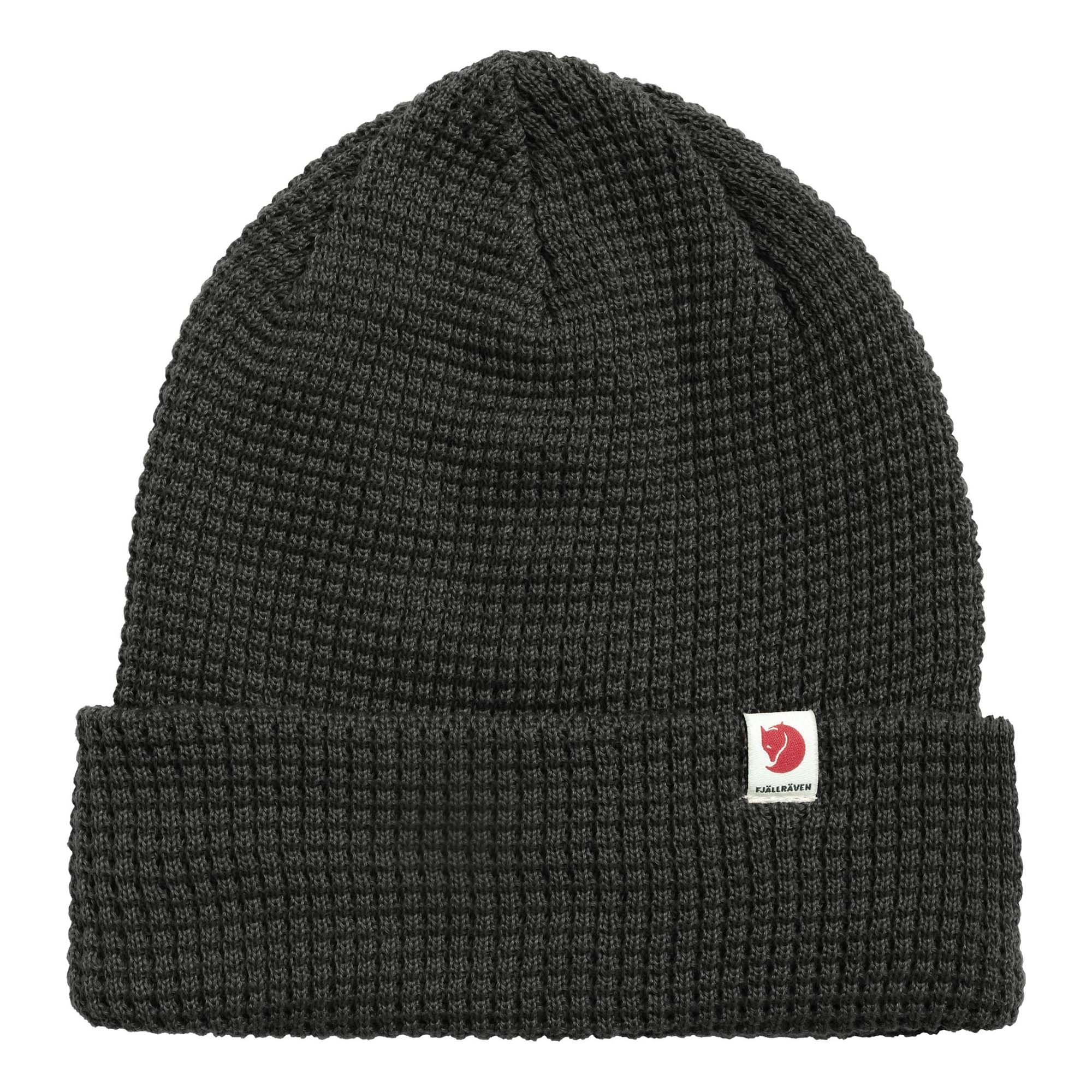 Front view of Fjallraven Tab Beanie for Men in Dark Grey