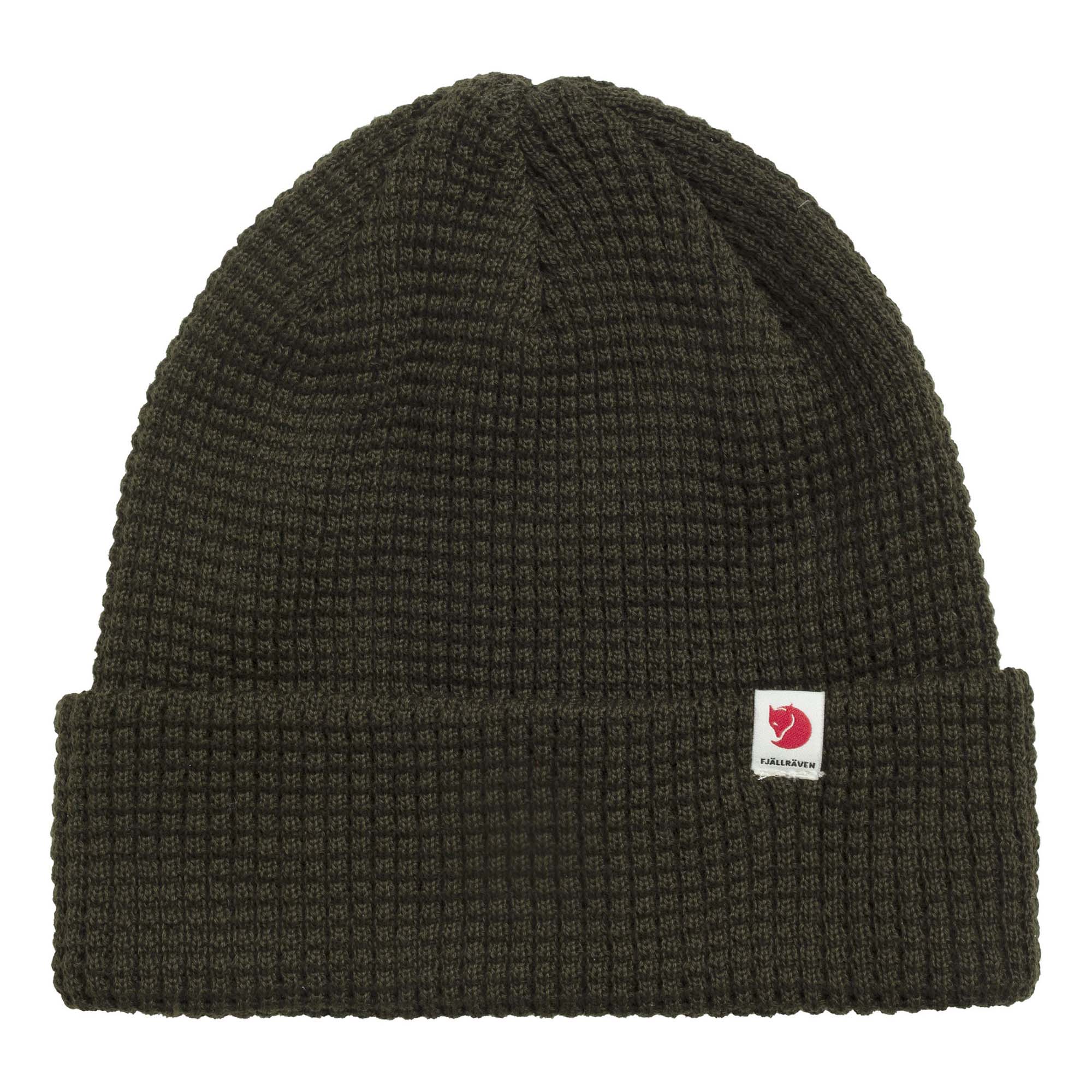 Front view of Fjallraven Tab Beanie for Men in Deep Forest