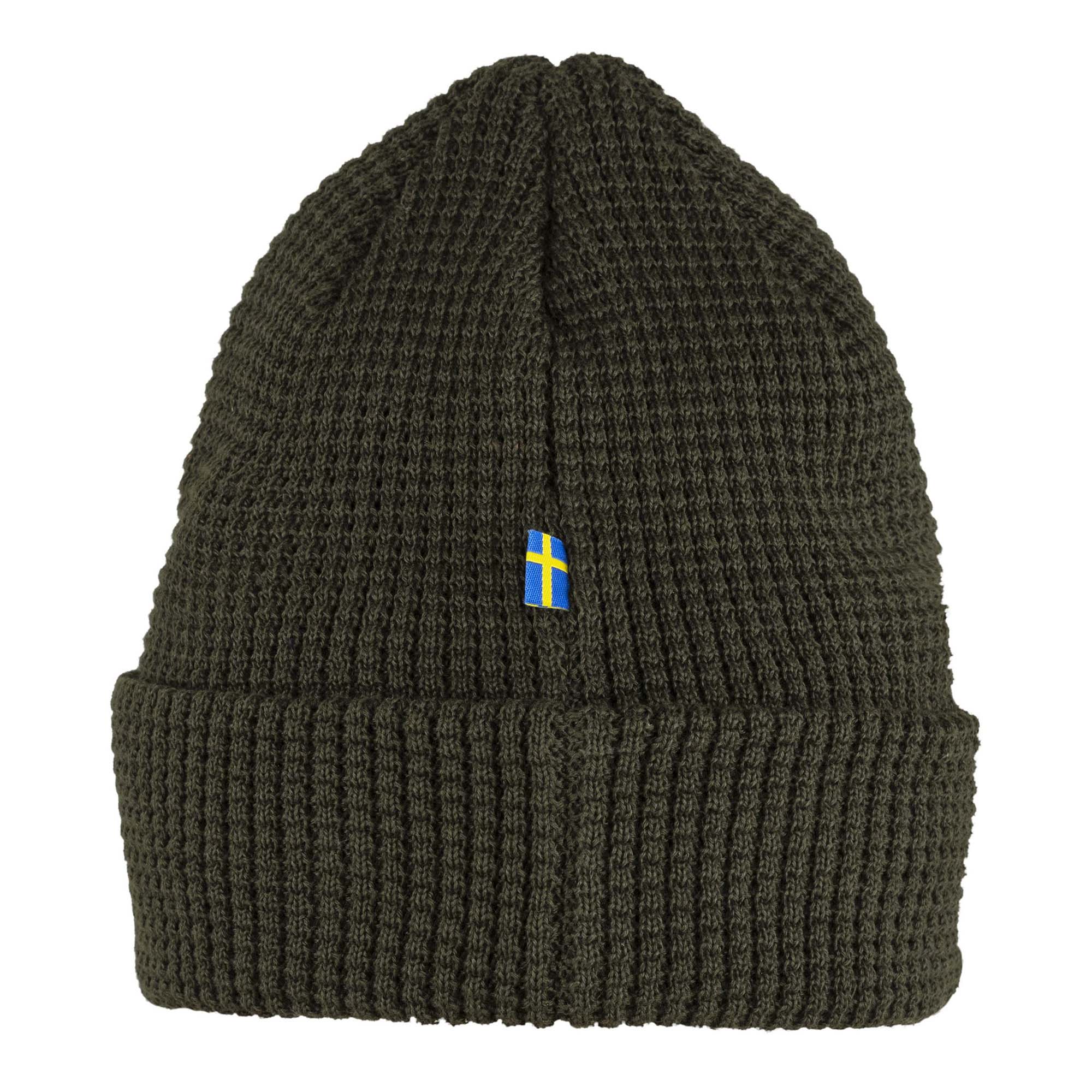 Rear view of Fjallraven Tab Beanie for Men in Deep Forest